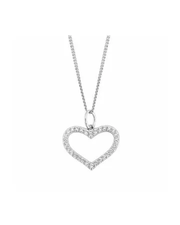 Hopeinen kaulakoru / sydän 45 cm MO45168-0002