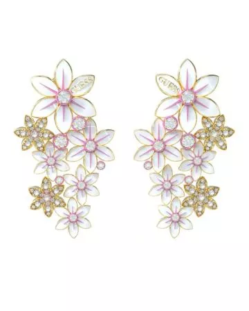 Guess White Lotus earrings JUBE04129JWYGWHT/U