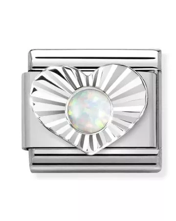 Nomination Classic Heart White Opal 330508/07