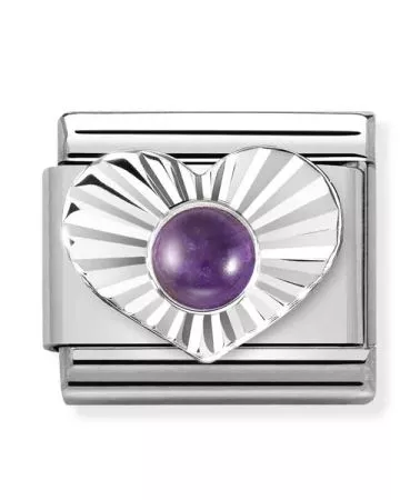 Nomination Classic Heart Purple Amethyst 330508/35