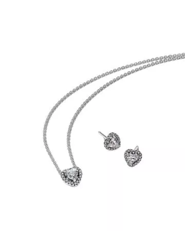 Pandora Elevated Heart jewellery set in sterling silver