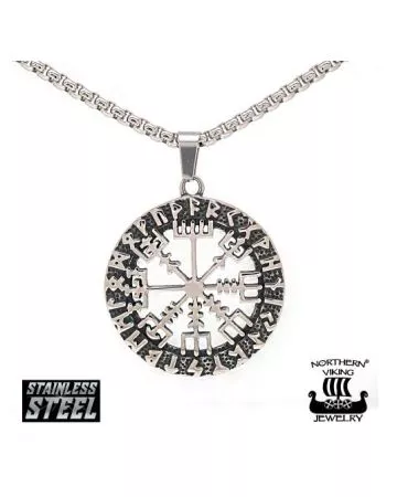 Northern Viking Jewelry Riimu Viikinkompassi -kaulakoru NVJRS086