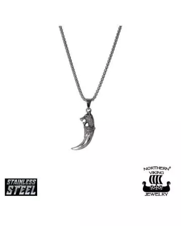 Northern Viking Jewelry Fenrir Wolf Head -kaulakoru NVJRS025