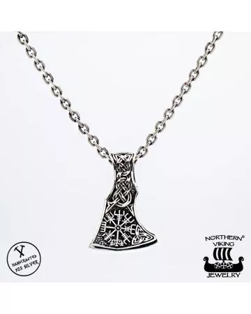 Northern Viking Jewelry Vegvisir Axehead -riipus NVJ-H-RS048
