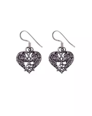 Northern Viking Jewelry Heart Wolf korvakorut NVJKK038