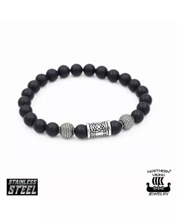 Northern Viking Jewelry Blackstone Knotwork - rannekoru NVJRA005