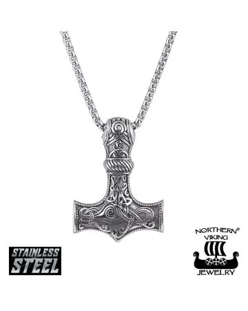 Northern Viking Jewelry Knotwork Thor´s Hammer -kaulakoru (60cm) NVJRS037