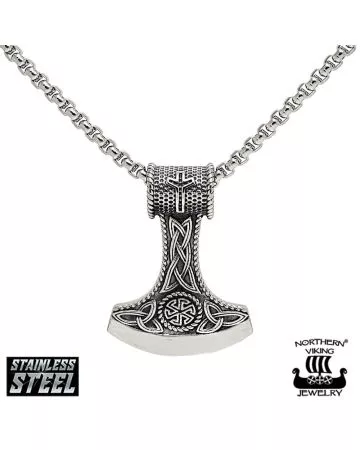 Northern Viking Jewelry Algiz Axehead -kaulakoru 50 cm NVJRS066