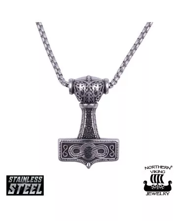 Northern Viking Jewelry Eternity Knotwork Thor's Hammer kaulakoru 50 cm NVJRS090