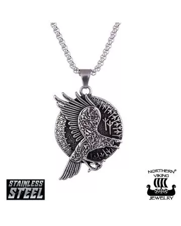 Northern Viking Jewelry Flying Raven -kaulakoru 60 cm NVJRS112