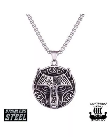 Northern Viking Jewelry Riimu Guardian Wolf kaulakoru 55 cm NVJRS124