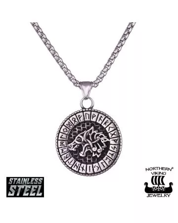 Northern Viking Jewelry Fenrir Rune kaulakoru 55 cm  NVJRS125