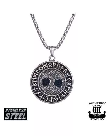 Northern Viking Jewelry Tree Of Life Helm Of Awe kaulakoru 55cm NVJRS127