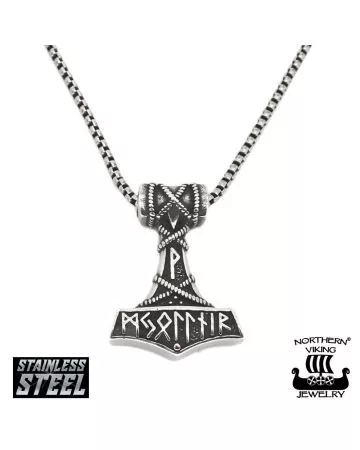 Northern Viking Jewelry Thorin Vasara Riimu kaulakoru 50 cm NVJRS129