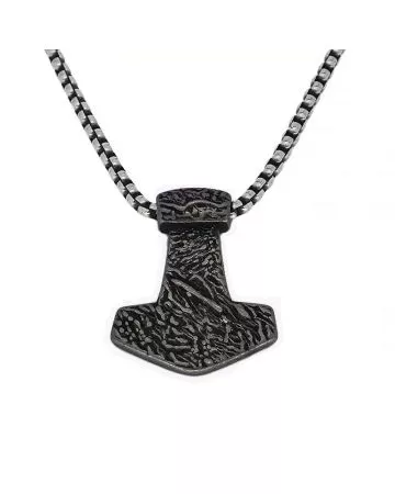 Northern Viking Jewelry Iron Thor's Hammer Necklace 50 cm  NVJRS146