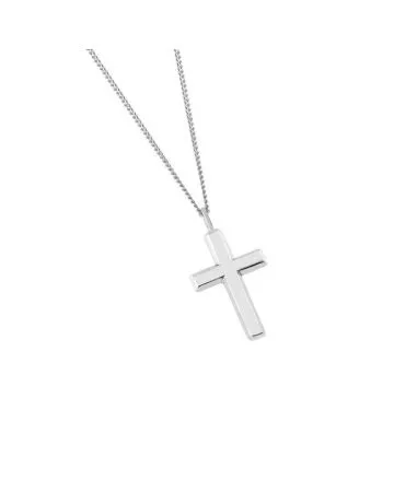 Hopeinen ristikaulakoru 26,5 x 17 mm, 45+5 cm OTN-230624 45+5