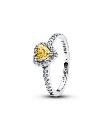 Pandora Elevated Yellow Heart Ring 198421C06