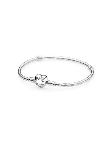 Pandora Moments Silver Heart -rannekoru (17cm) 590719-1