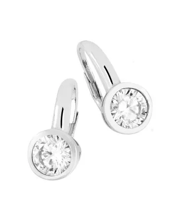 Hopeiset rengaskorvakorut, PERS0614-8MM WHI