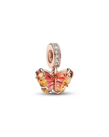 Pandora Pink & Yellow Murano Glass Butterfly Dangle Charm 782698C01