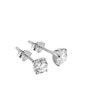 Hopeiset tappikorvakorut, zirkonia 5mm 10020 A-18-1