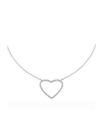 Hopeinen kaulakoru, sydän PNS0419