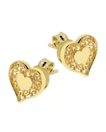 Kultaiset korvakorut, sydän PPC0356-01 EARR