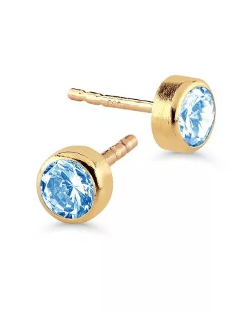 Kultaiset korvakorut, sininen kivi SA-0206/04aqua