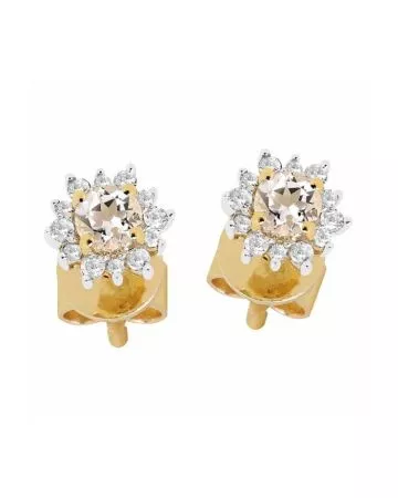 Brilliant Star timanttikorvakorut morganiitilla SAE04156 9K-1