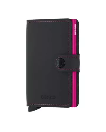 Secrid Miniwallet Matte Black Fuchsia MM-BLACK-FUCSHIA