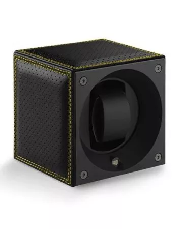 SwissKubik Masterbox Leather Racing Yellow kellonpyöritin SK01.CV.RC.JAUNE