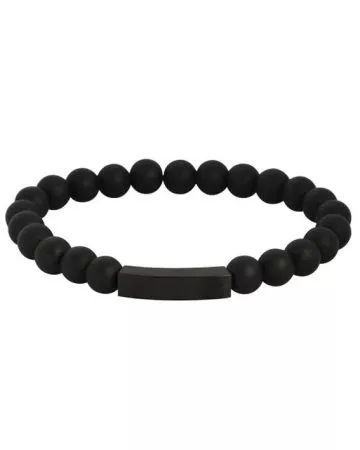 Musta teräsrannekoru SS581 BLK AGATE