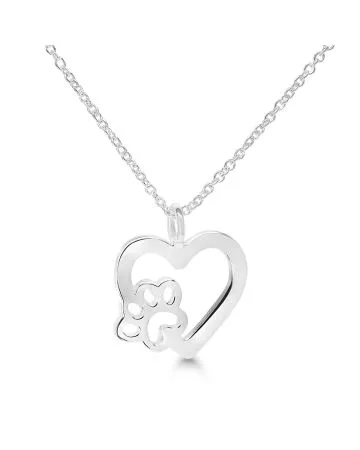 Hopeakaulakoru sydän ja tassu WN-32354/40-45CM