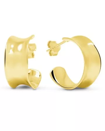 Gold-plated Earrings, Wide WE-42005G