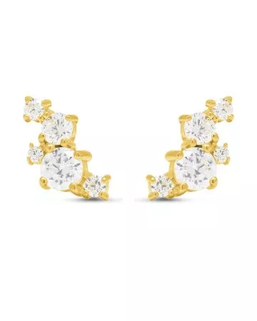 Gold-plated Silver Earrings with Zircons WE-71527ZG