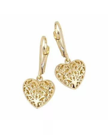 Kultaiset sydänkorvakorut XE13325-II-DC-1