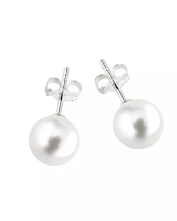 Silver Pearl Earrings Y22505/10M WP-9