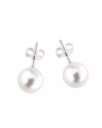 Silver Pearl Earrings 6 mm Y22505/6M WP-9