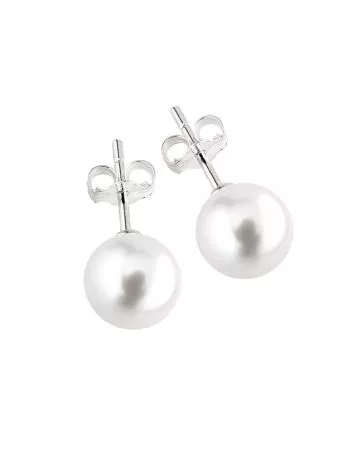 Hopeiset korvakorut, synteettinen helmi Y22505/8M WP-9