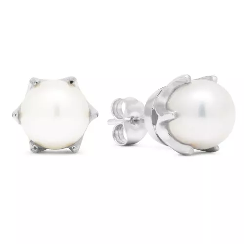 Valkokultaiset helmikorvakorut 8 mm 1038Wvalk-1