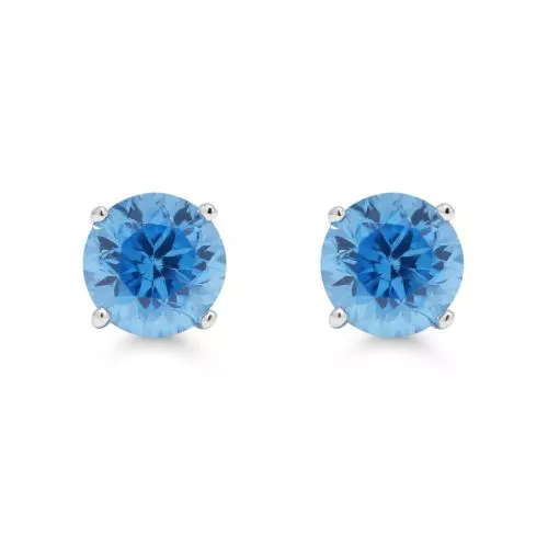 Hopeiset tappikorvakorut, sininen kivi ER-6AQUA-1