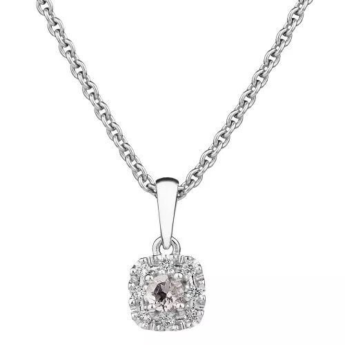 Kohinoor Valerie Cushion, Morganit Diamant Anhänger 123-263V-08MO-1