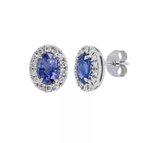 Kohinoor Olivia Diamond Earrings with Blue Sapphire 143-411VS-28
