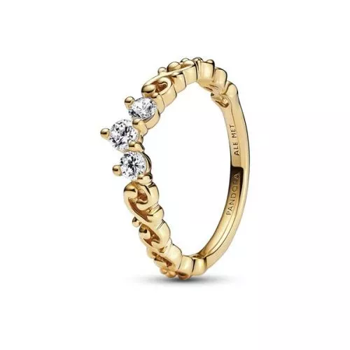 Pandora Ring Stackable Regal Swirl Tiara 14k gold-plated sormus 162232C01-1
