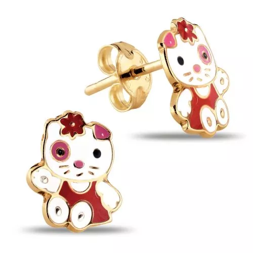 Kultaiset Hello Kitty korvakorut 176921-1