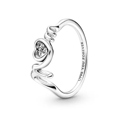 Pandora MOM Pave Heart sormus 191149C01-5