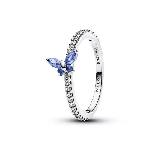 Pandora Butterfly Cornflower Blue Crystal Ring 194269C01