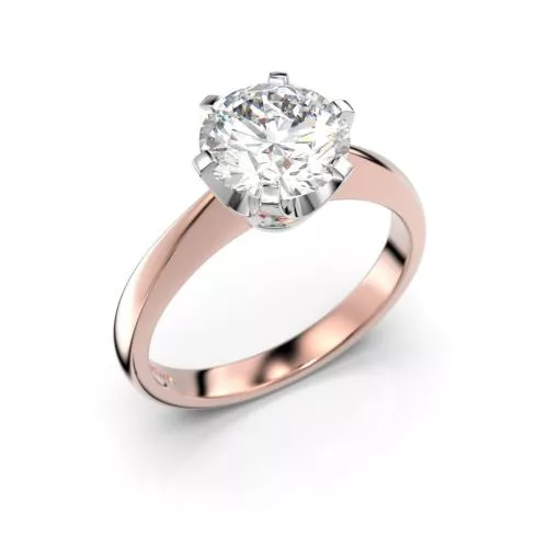 Festive Classic timanttisormus, puna- ja valkokulta 204-150-PV