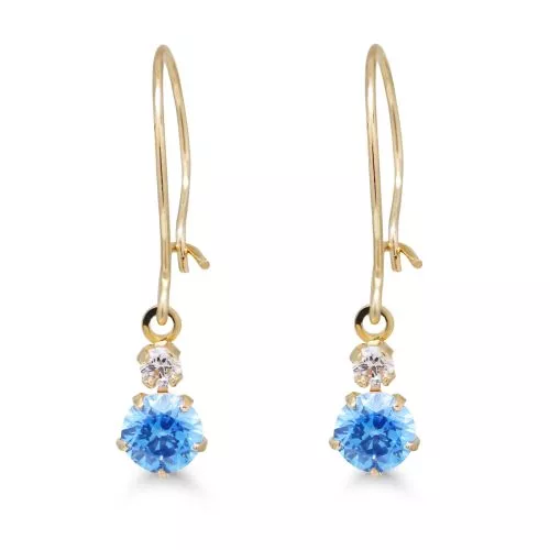 Gold Ohrringe, Blau  23-1003aqua-1