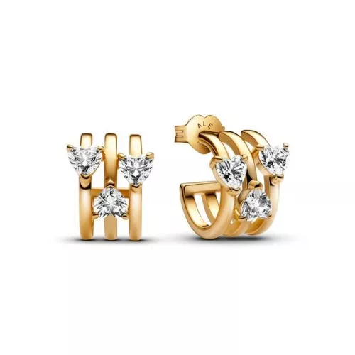 Pandora Triple Heart Hoop Ohrringe 263656C01-1